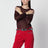 Pull en cupro noir et rouge Cenaya
