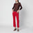 Pull en cupro noir et rouge Cenaya