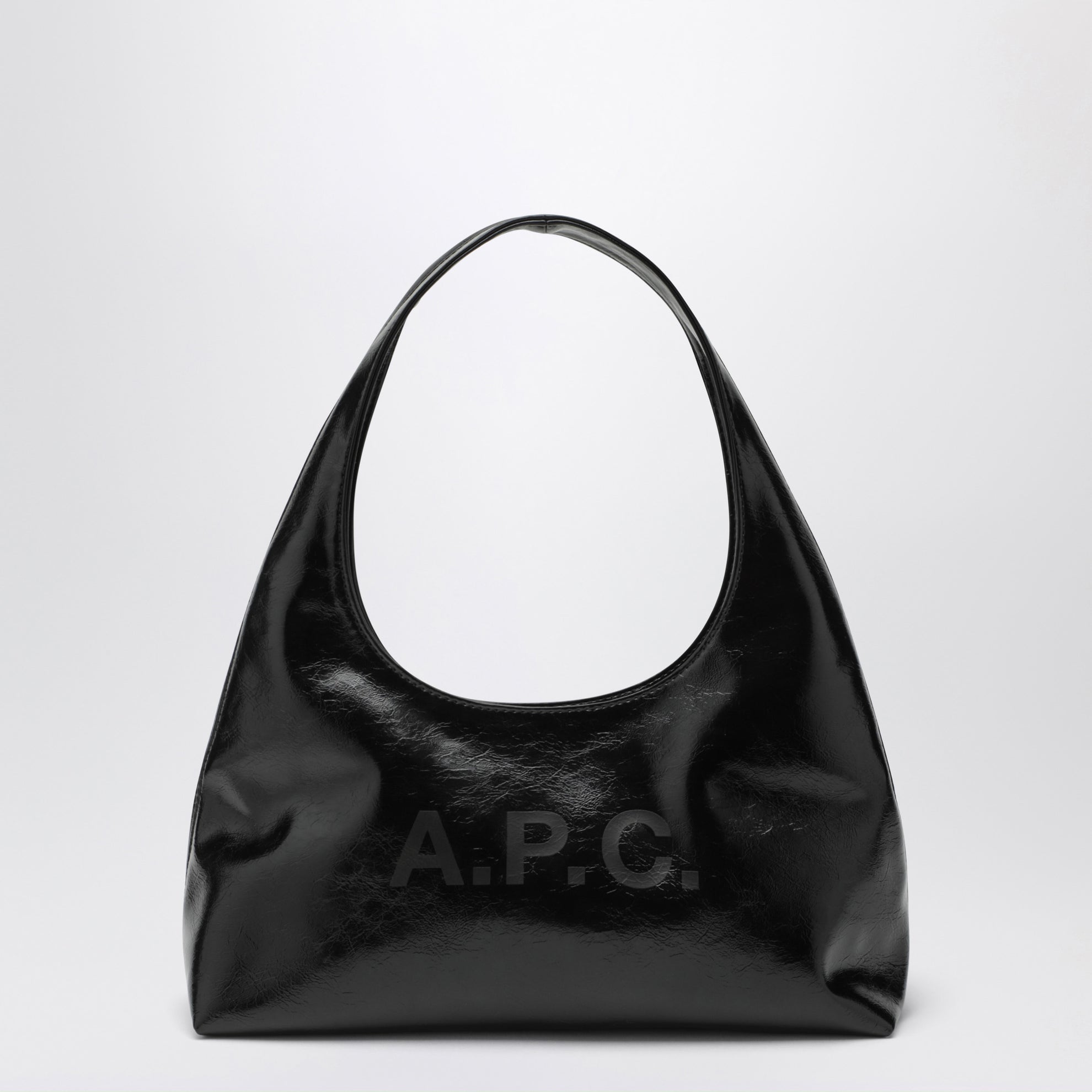 Sac bandoulière Baby Ninon noir effet cuir