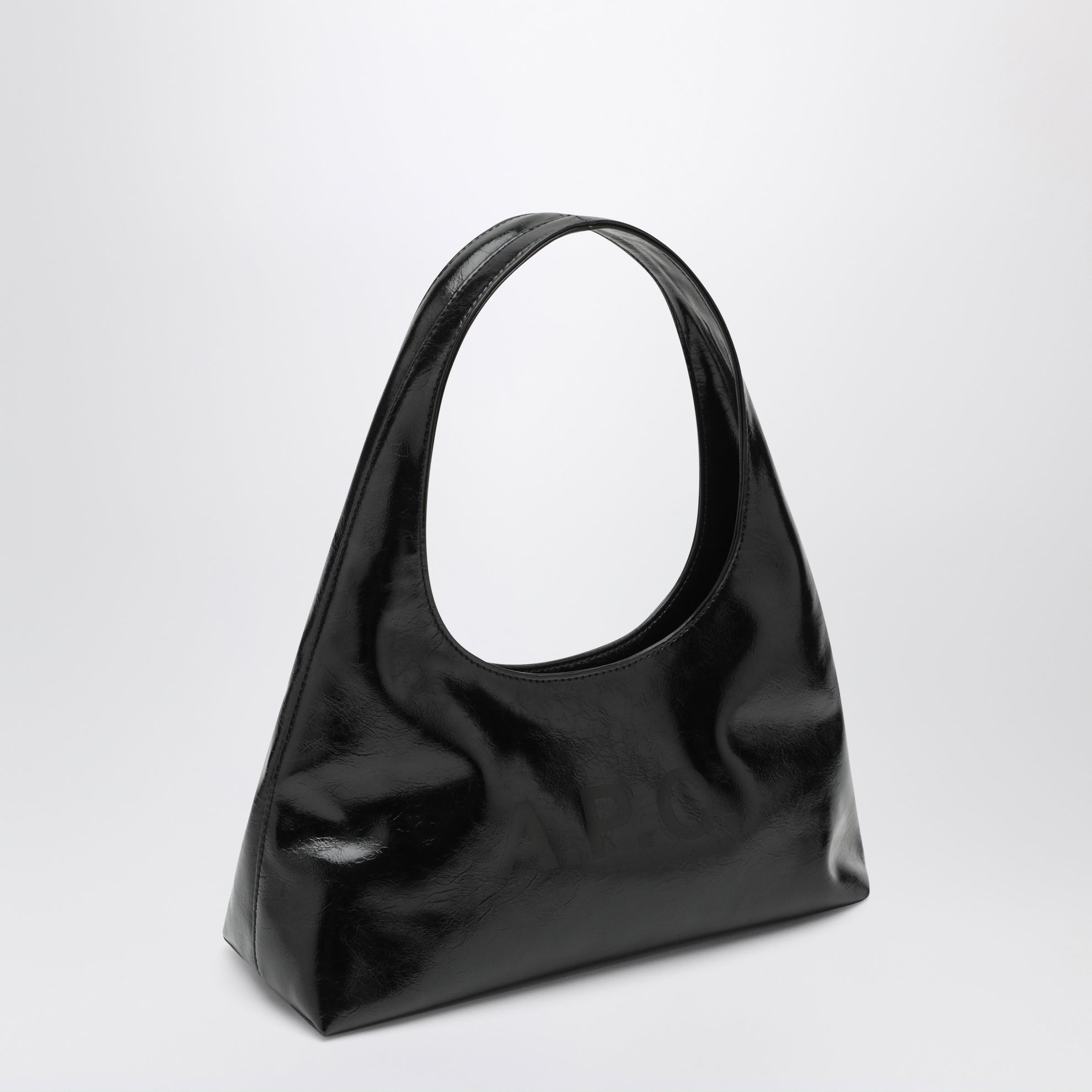 Sac bandoulière Baby Ninon noir effet cuir