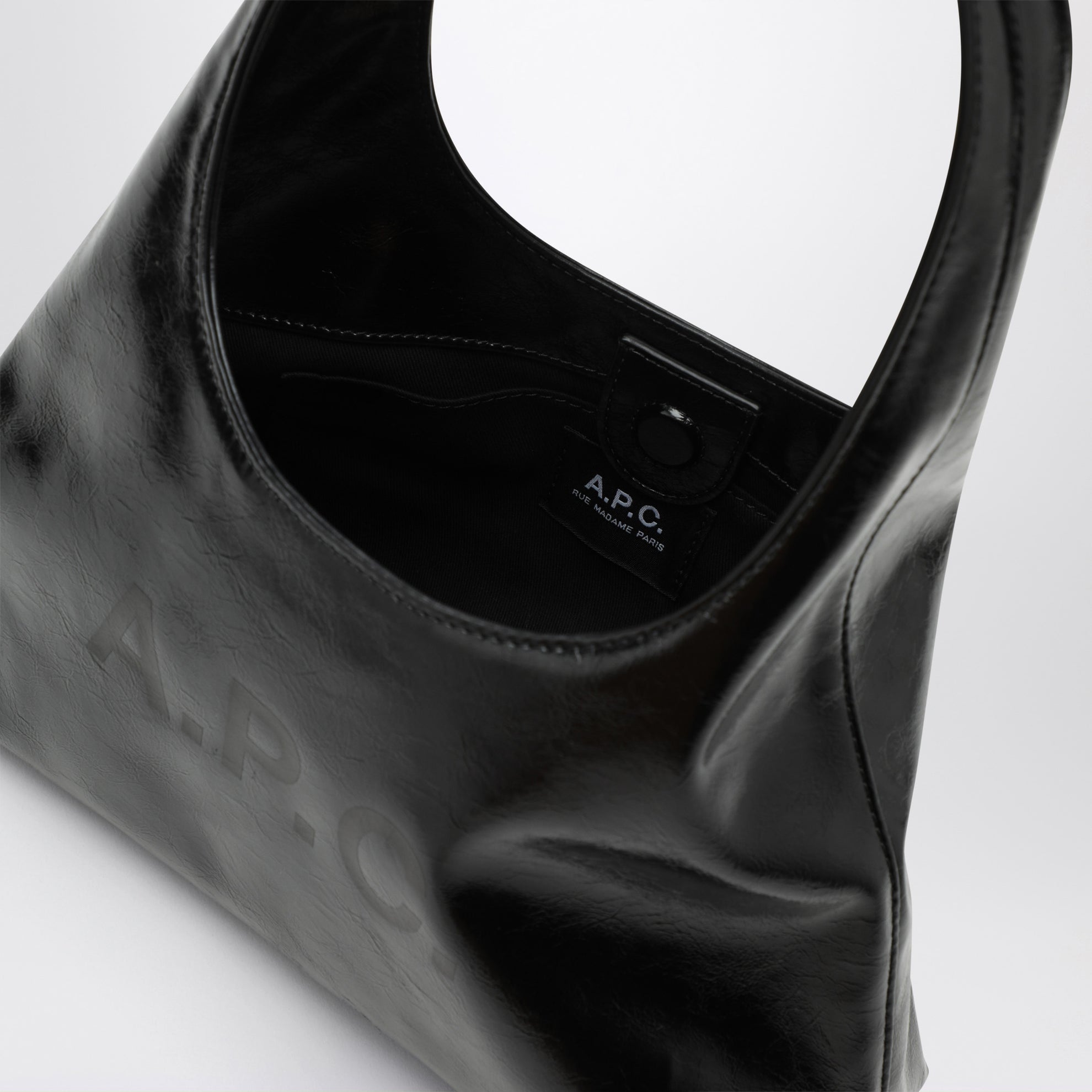 Sac bandoulière Baby Ninon noir effet cuir