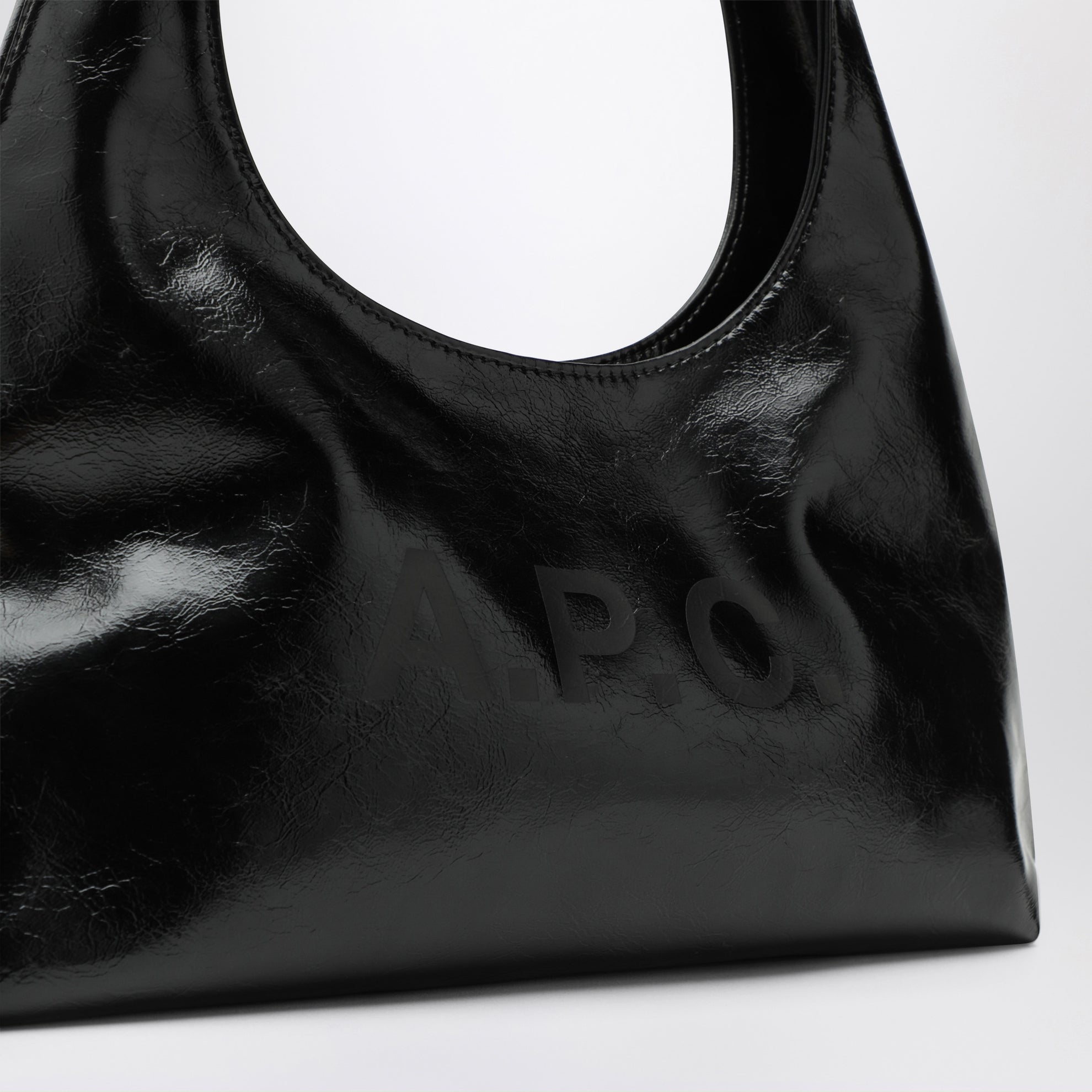 Sac bandoulière Baby Ninon noir effet cuir
