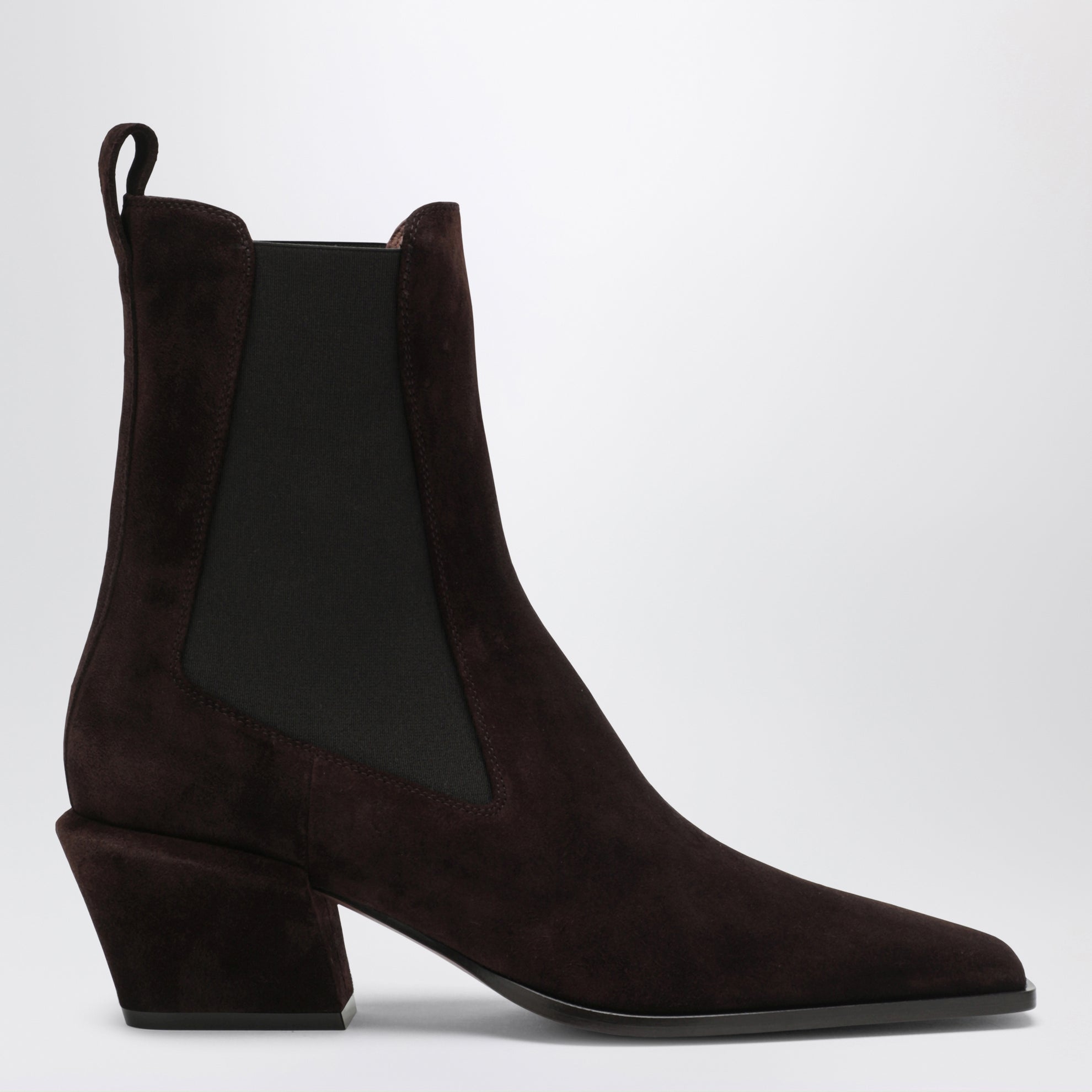 Bettina Stiefel aus Veloursleder in Schokoladenbraun
