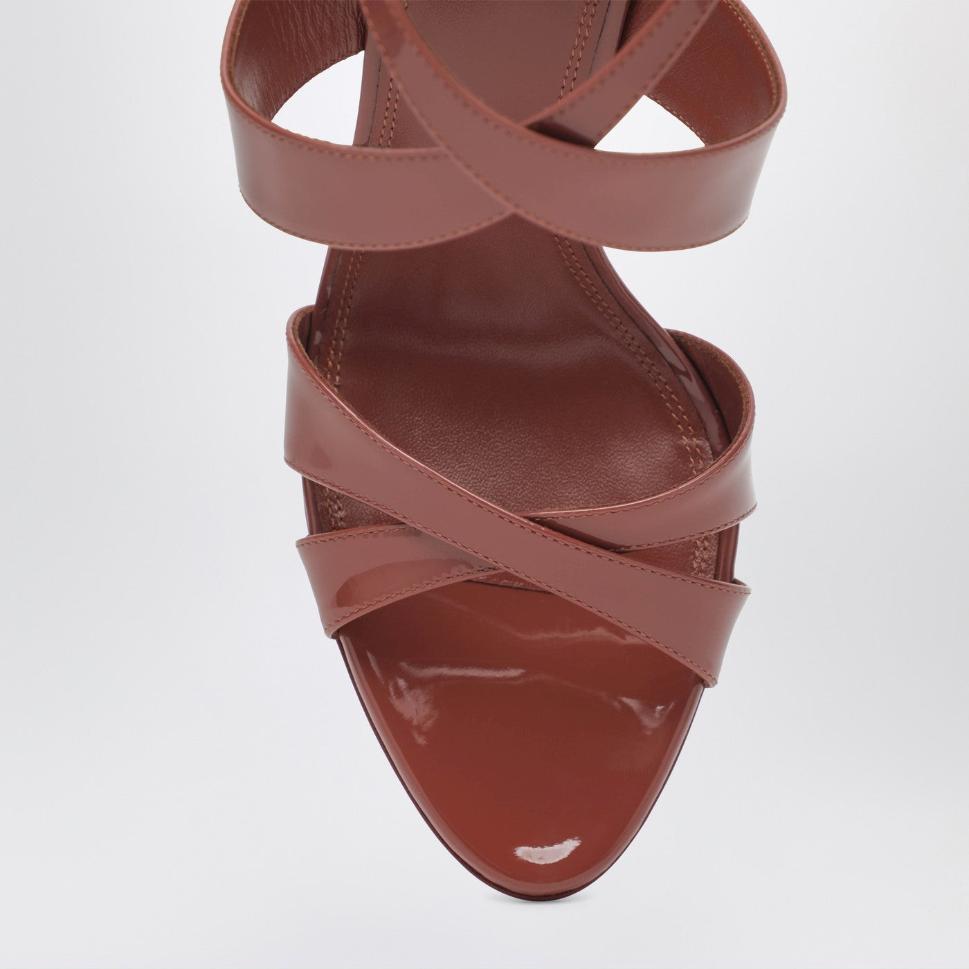 Lidia sandals in Desert Rose patent leather