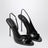 Sandalo slingback nero in vernice 