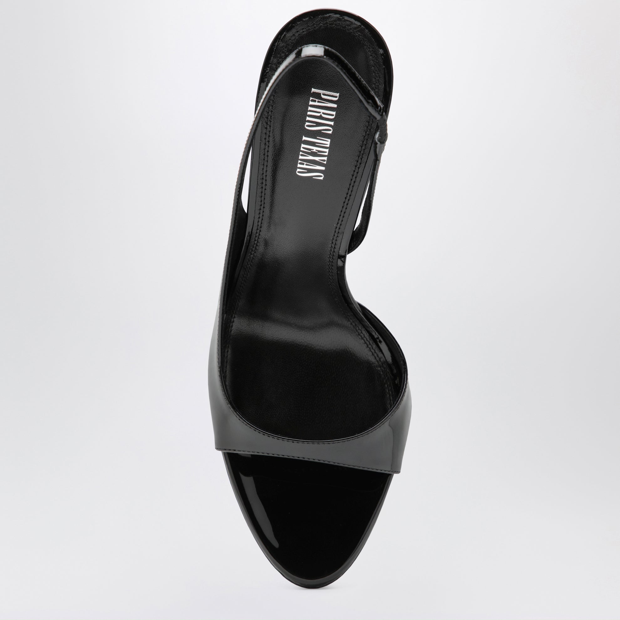 Sandalo slingback nero in vernice 