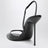 Sandalo slingback nero in vernice 