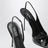 Sandalo slingback nero in vernice 