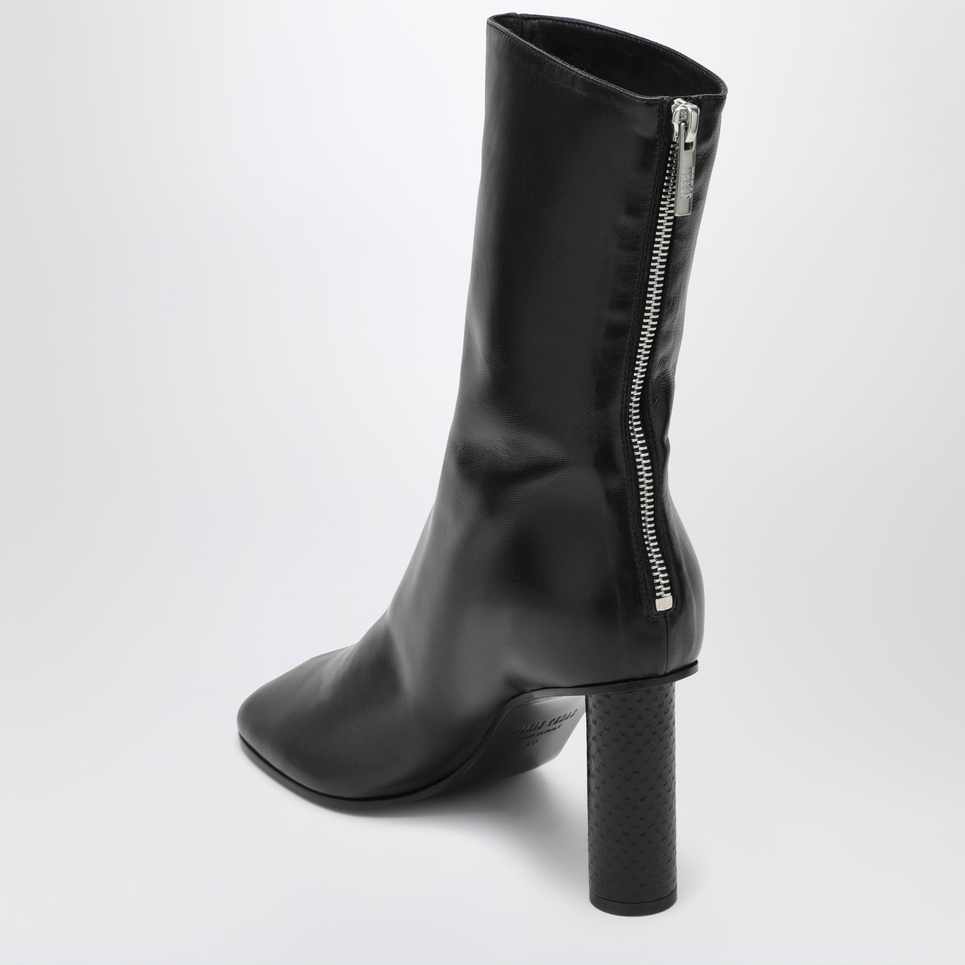 Alice Black Leather Ankle Boots