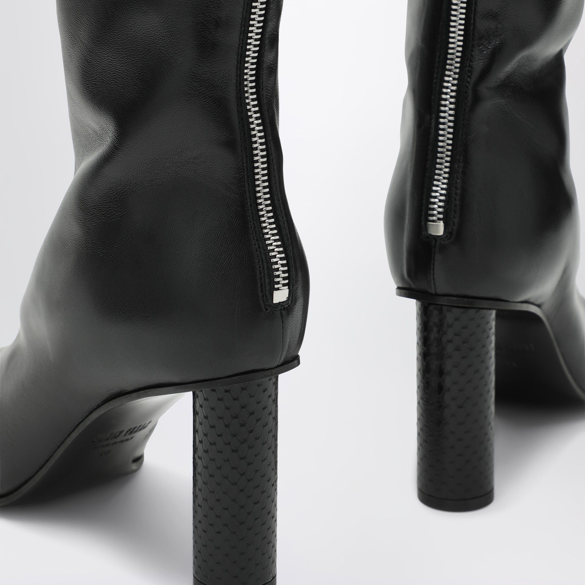 Alice Black Leather Ankle Boots