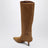 Knee-high cognac goat suede boots