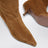 Knee-high cognac goat suede boots