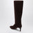 Chocolate suede pointed-toe boots