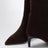 Chocolate suede pointed-toe boots