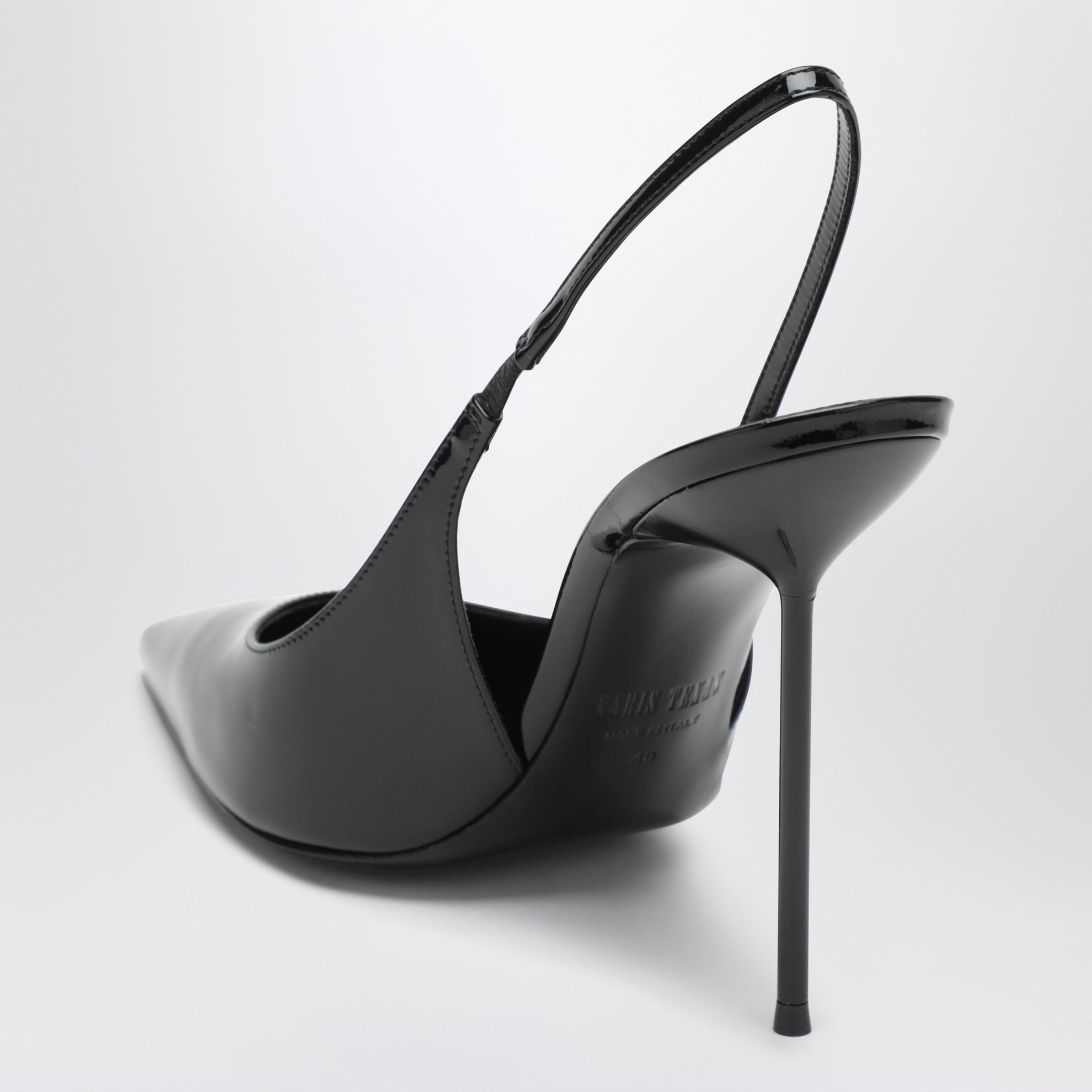 Slingback Lidia in vernice nera