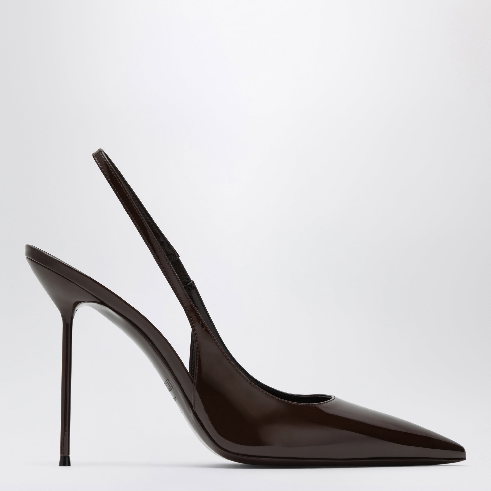 Escarpins slingback Lidia en cuir verni couleur ébène