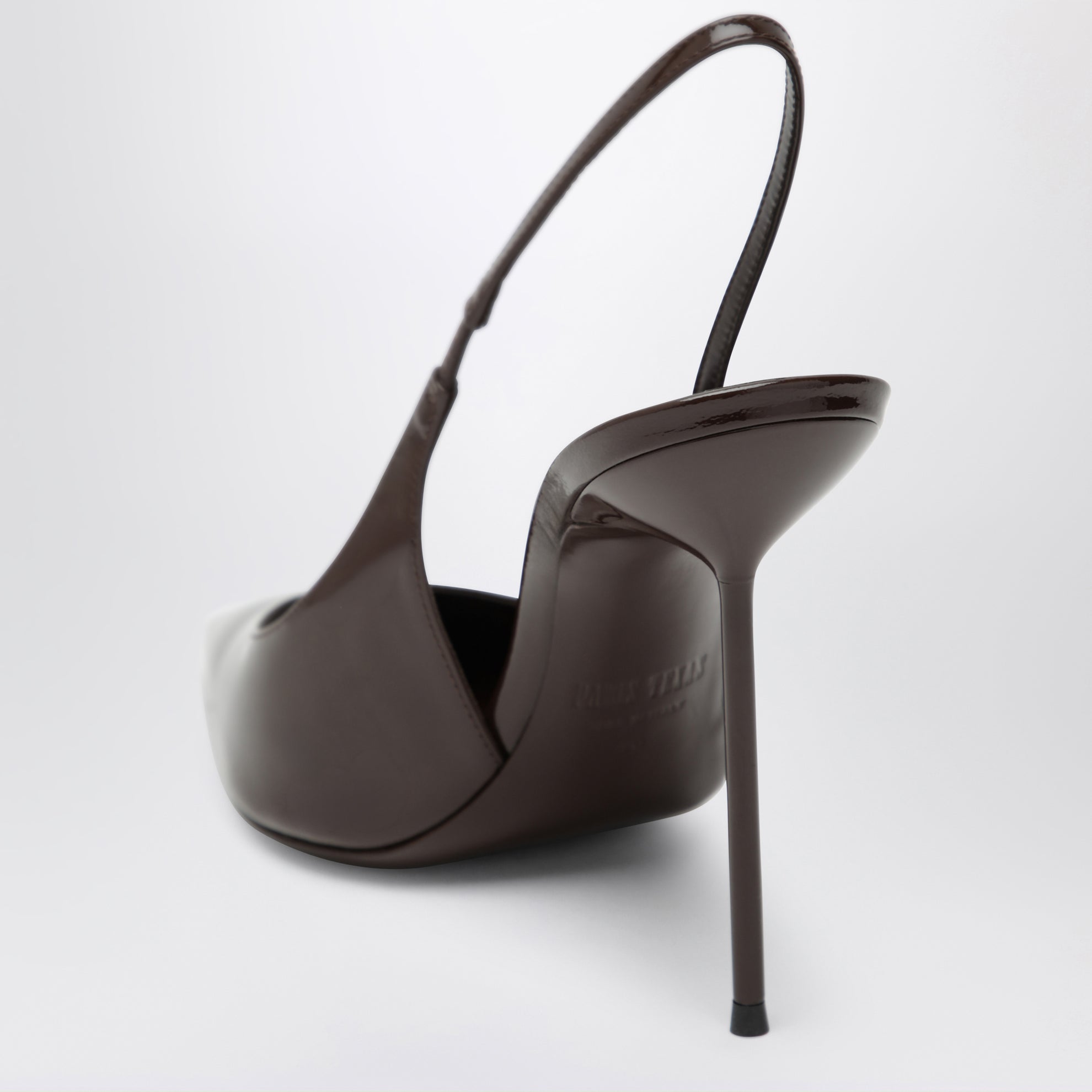 Escarpins slingback Lidia en cuir verni couleur ébène