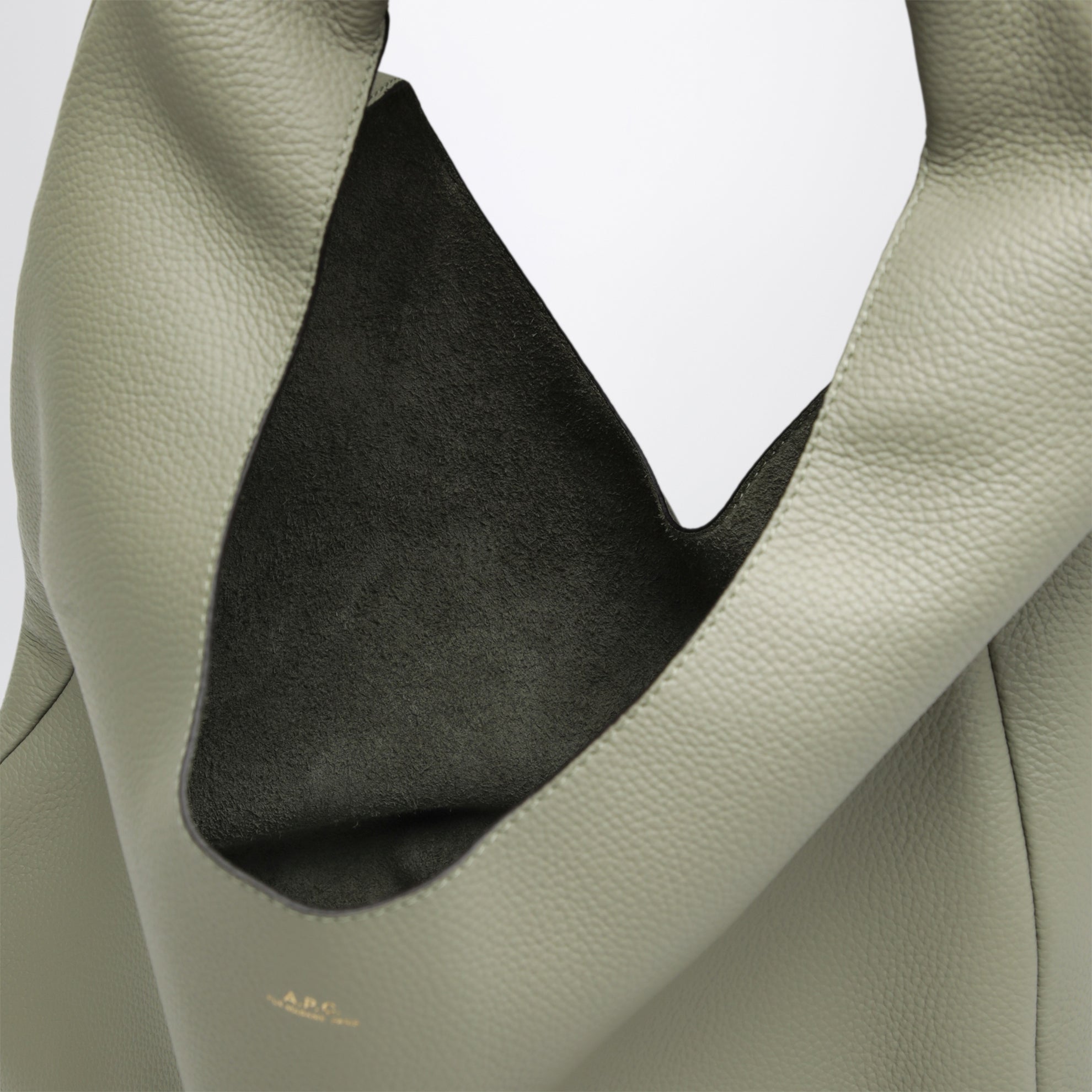 Sac en cuir vert pastel Le Neige