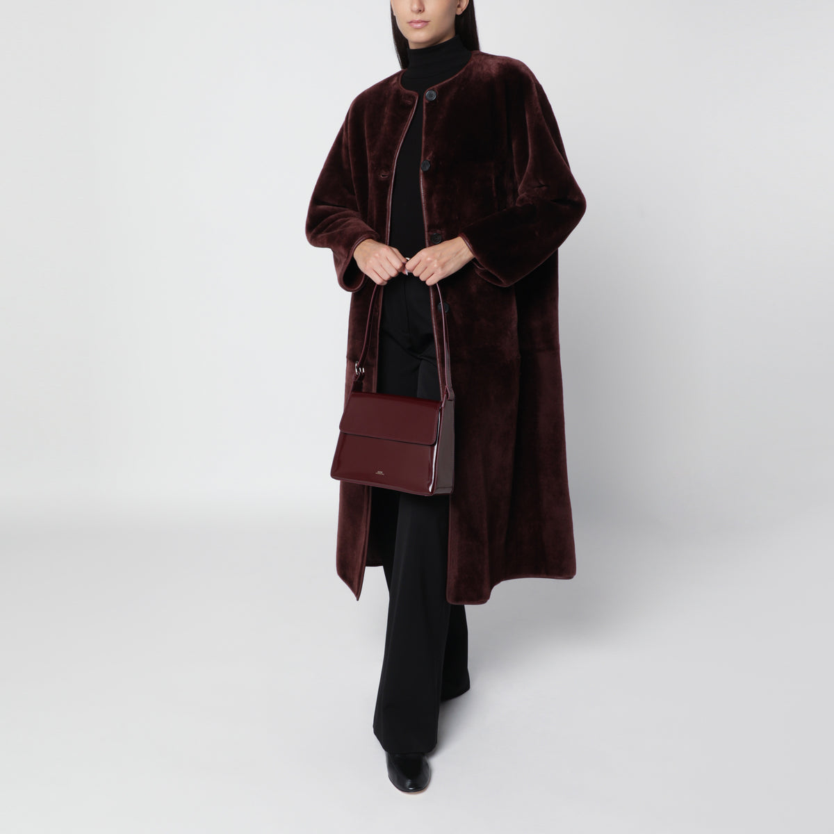 Virginie burgundy leather bag