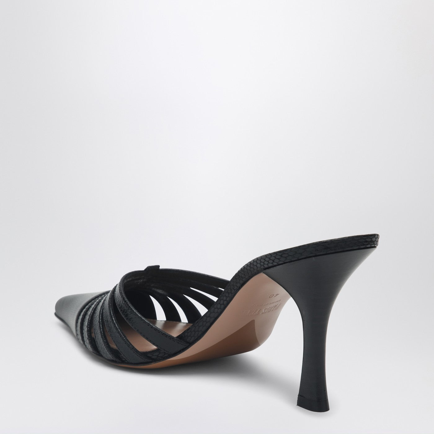 Black leather mule Nadia