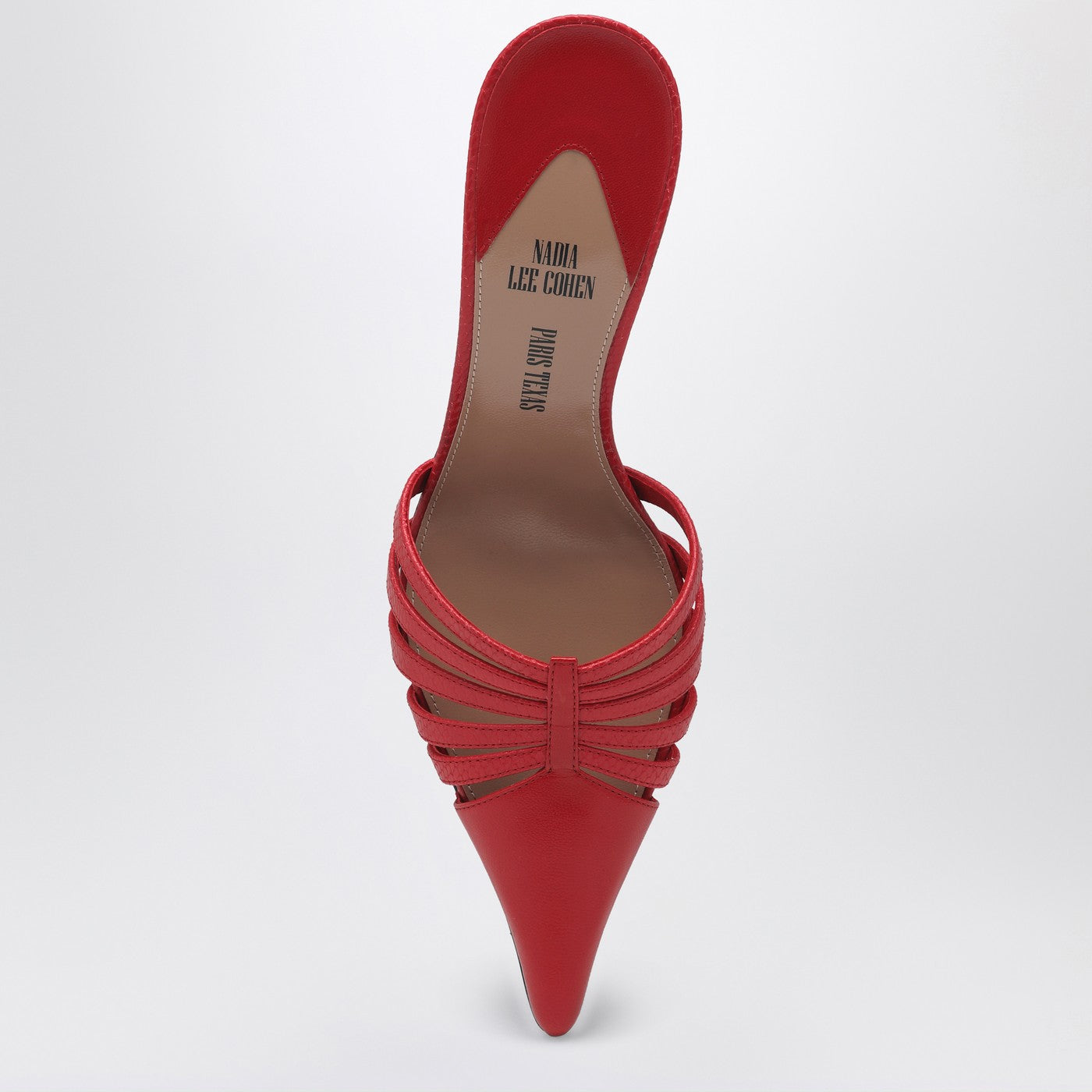 Red leather mule Nadia