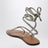 Sandali color platino in pelle