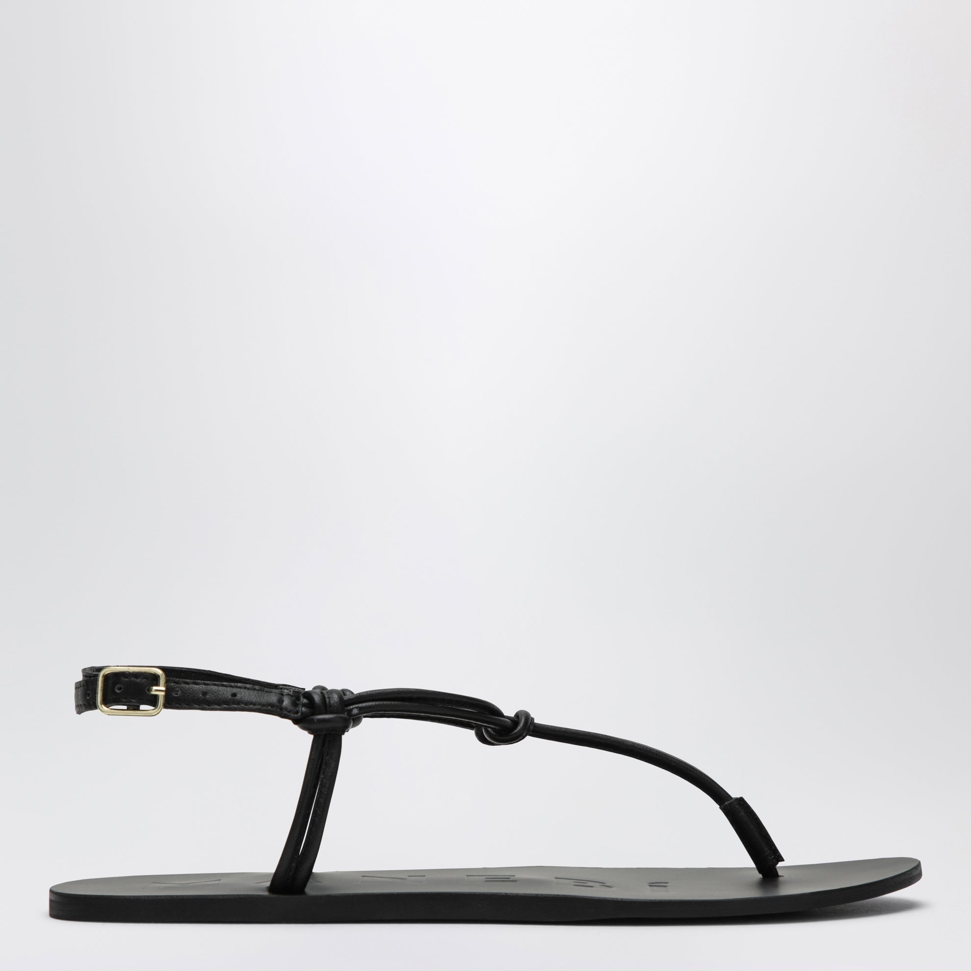 Sandali infradito neri in pelle