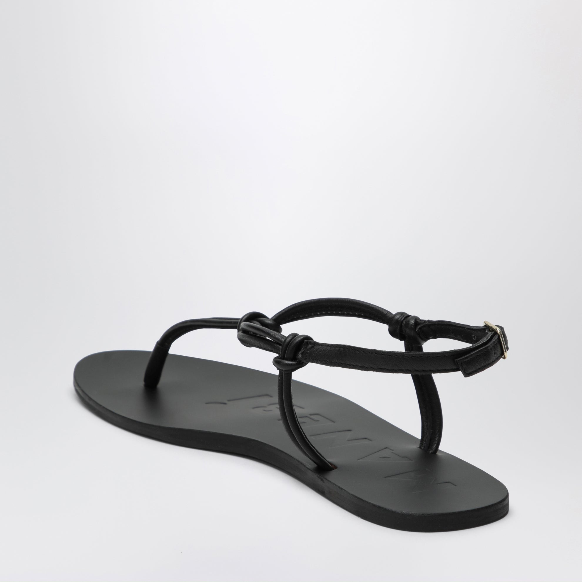 Sandali infradito neri in pelle