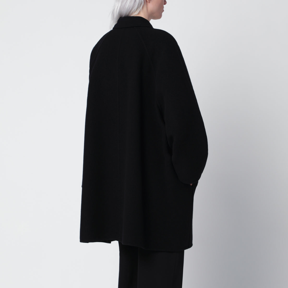 Cappotto Ina nero in misto lana