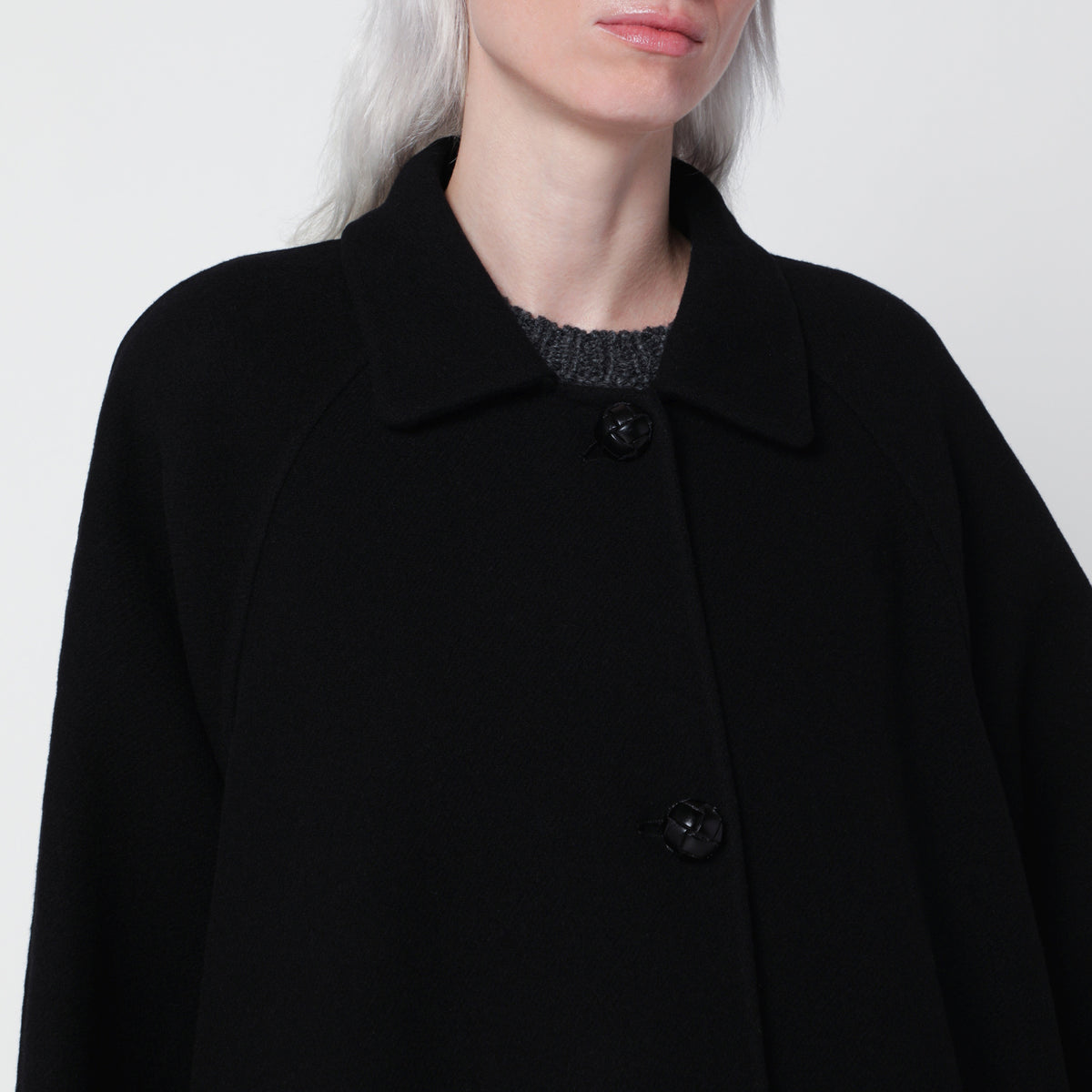 Cappotto Ina nero in misto lana