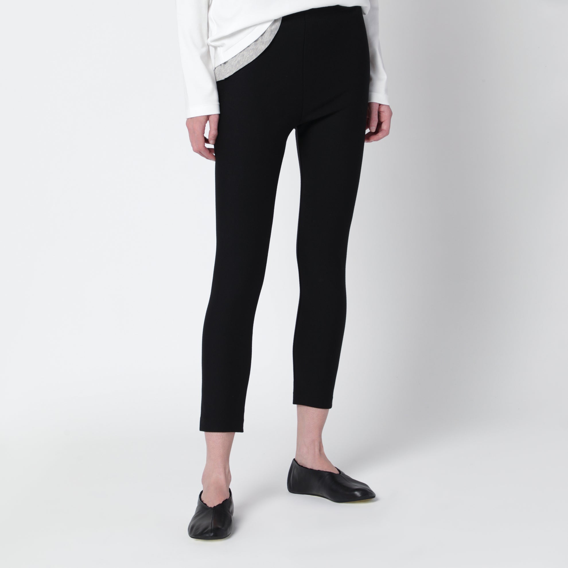 Gael black leggings in viscose blend