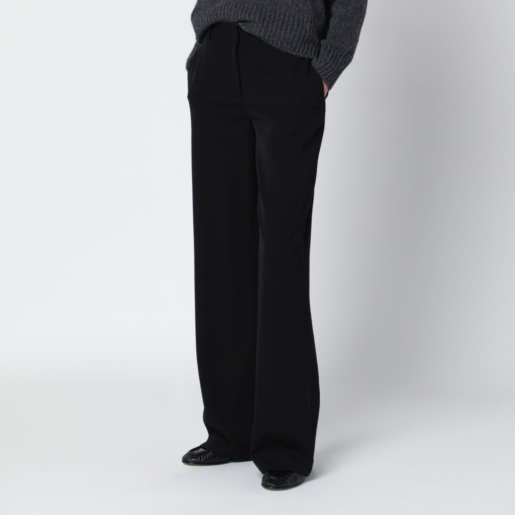 Pantaloni Coleman neri in gabardine di lana