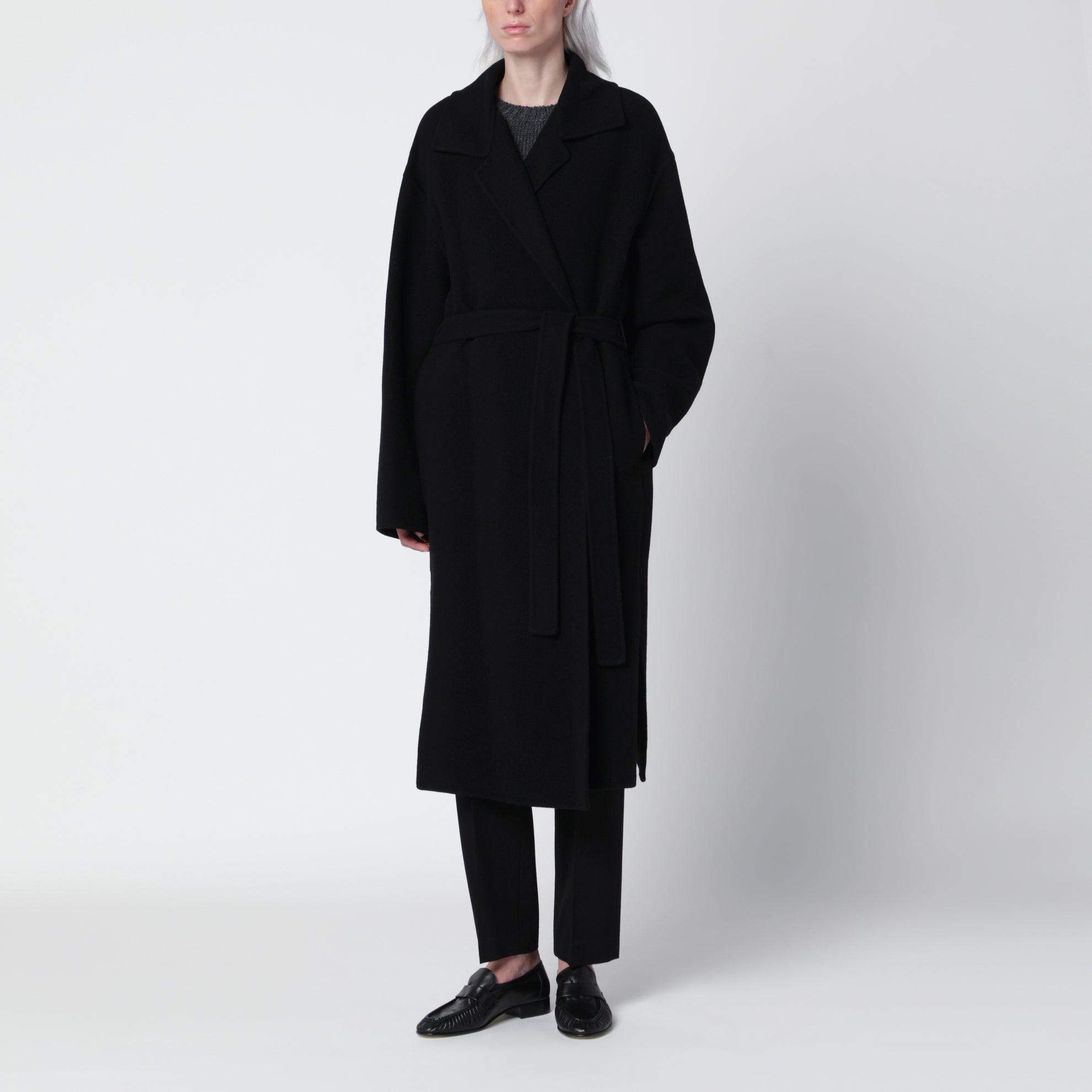 Cappotto Ciara nero in lana e cashmere