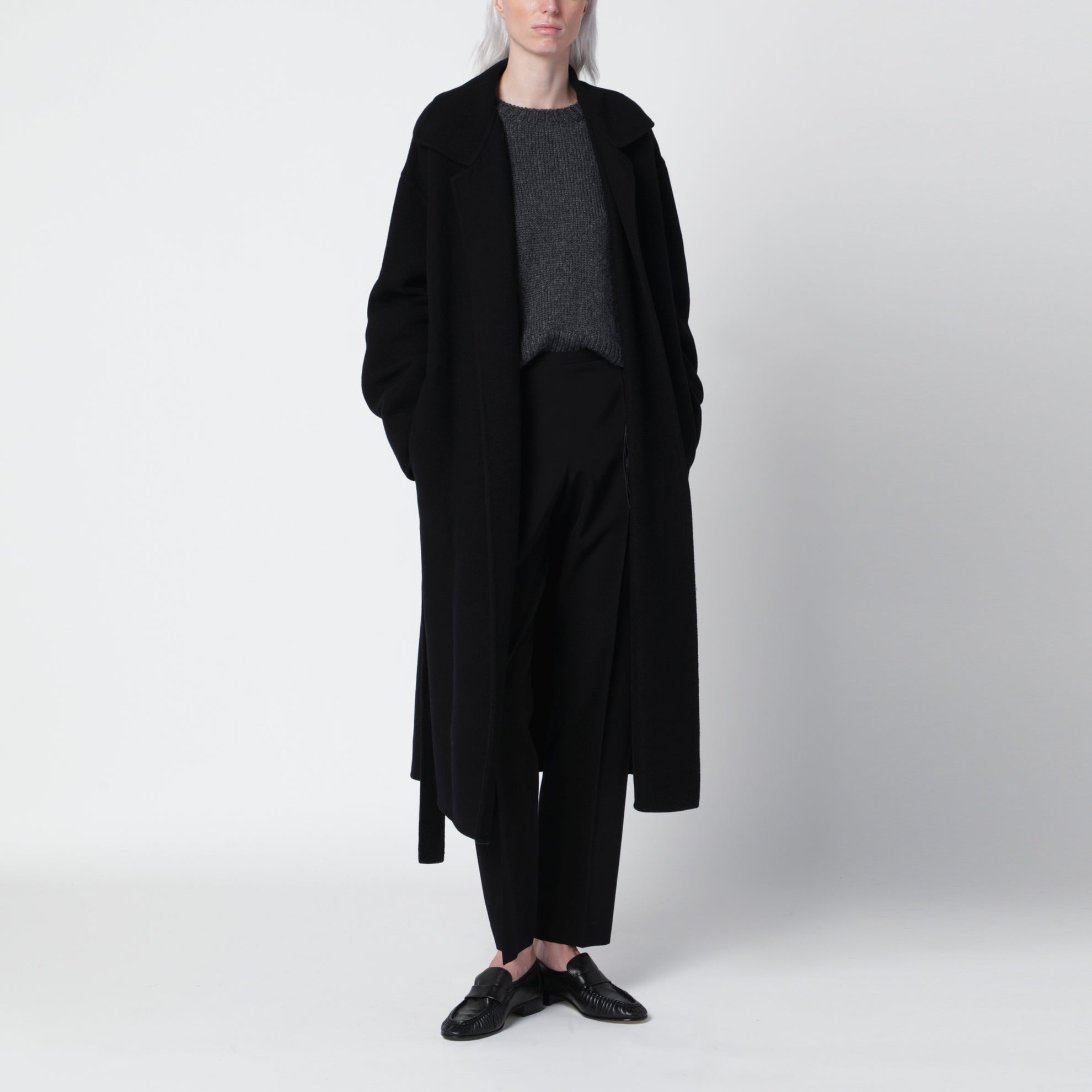Cappotto Ciara nero in lana e cashmere