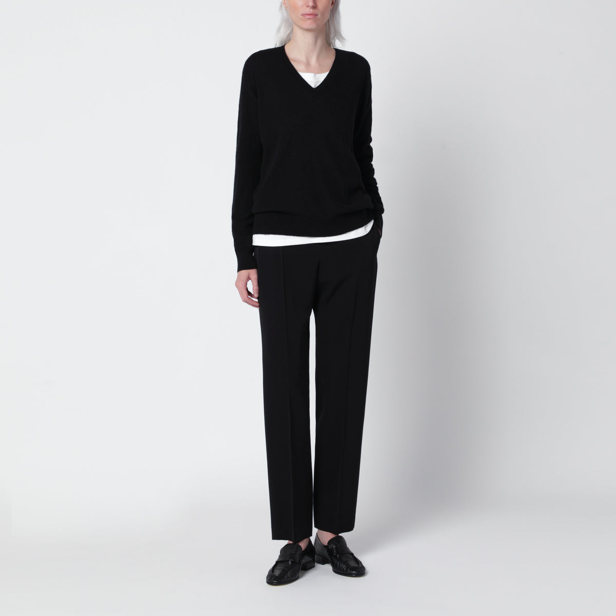 Maglione Phora nero in cashmere