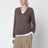 Phora Grey Taupe Cashmere V-Neck Sweater