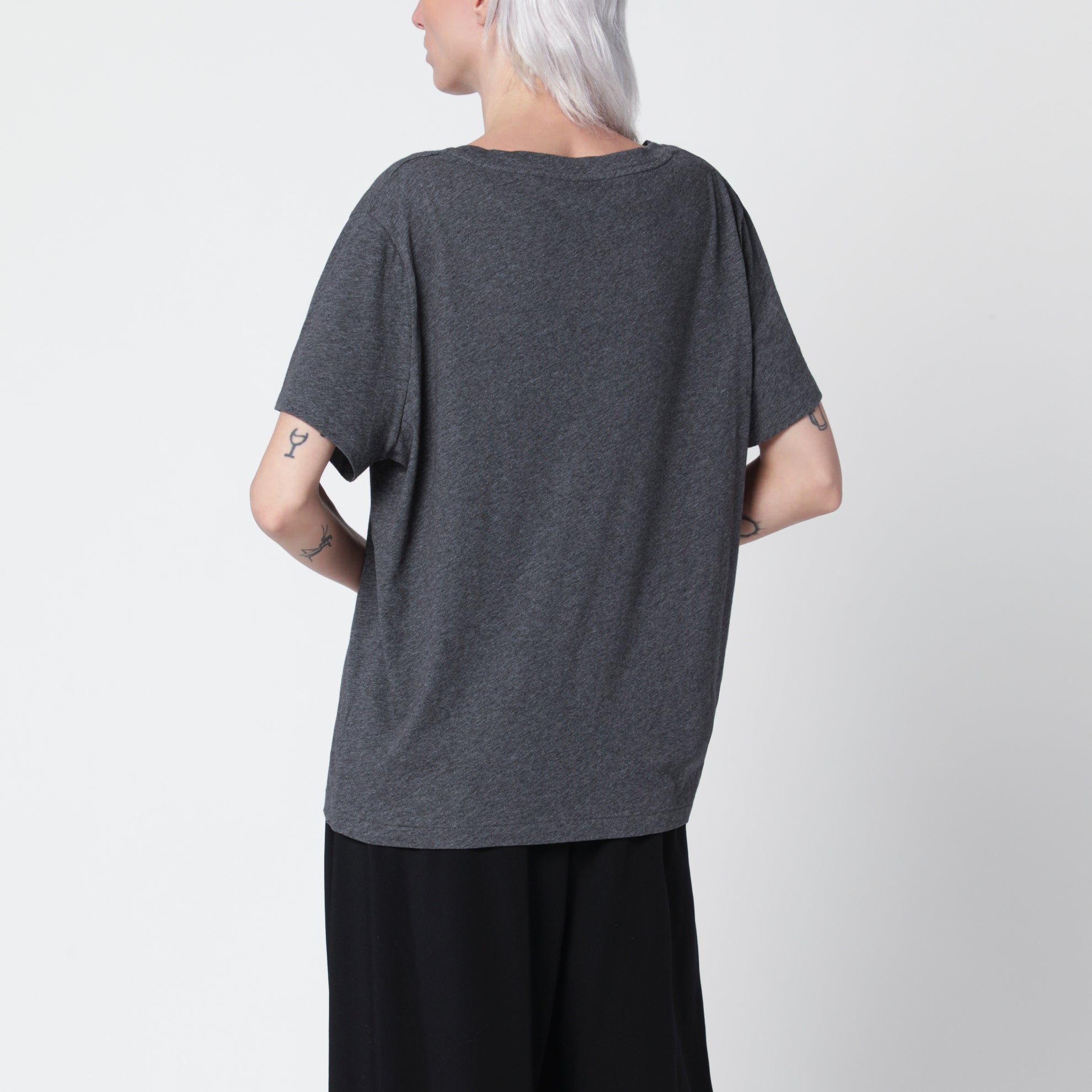 Dera T-Shirt in meliertem Baumwolljersey