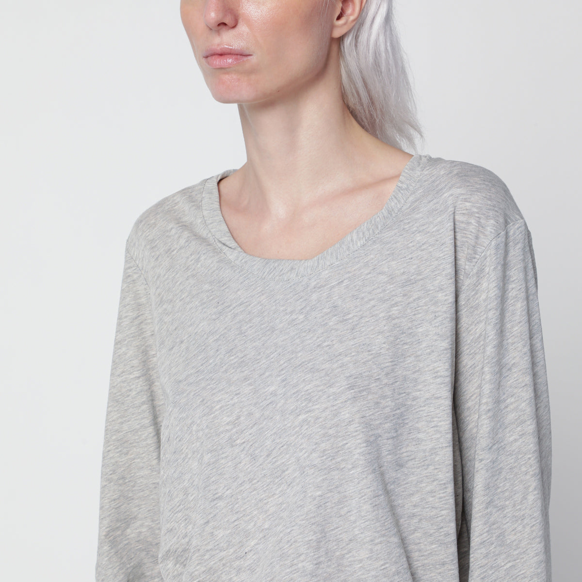 T-shirt Fraya grigio chiaro mélange in cotone