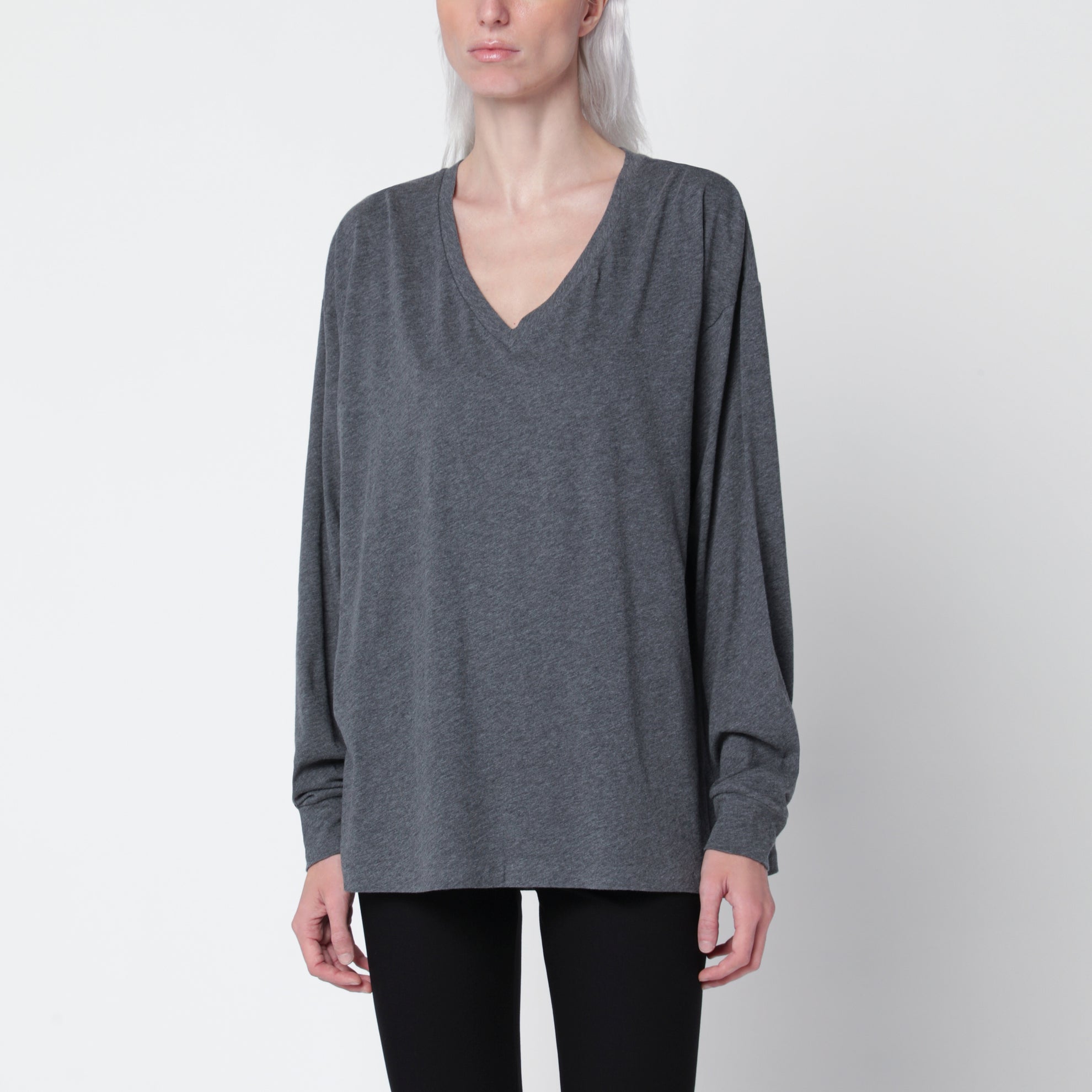 Langarm-T-Shirt Birket in Anthrazit aus Baumwolle