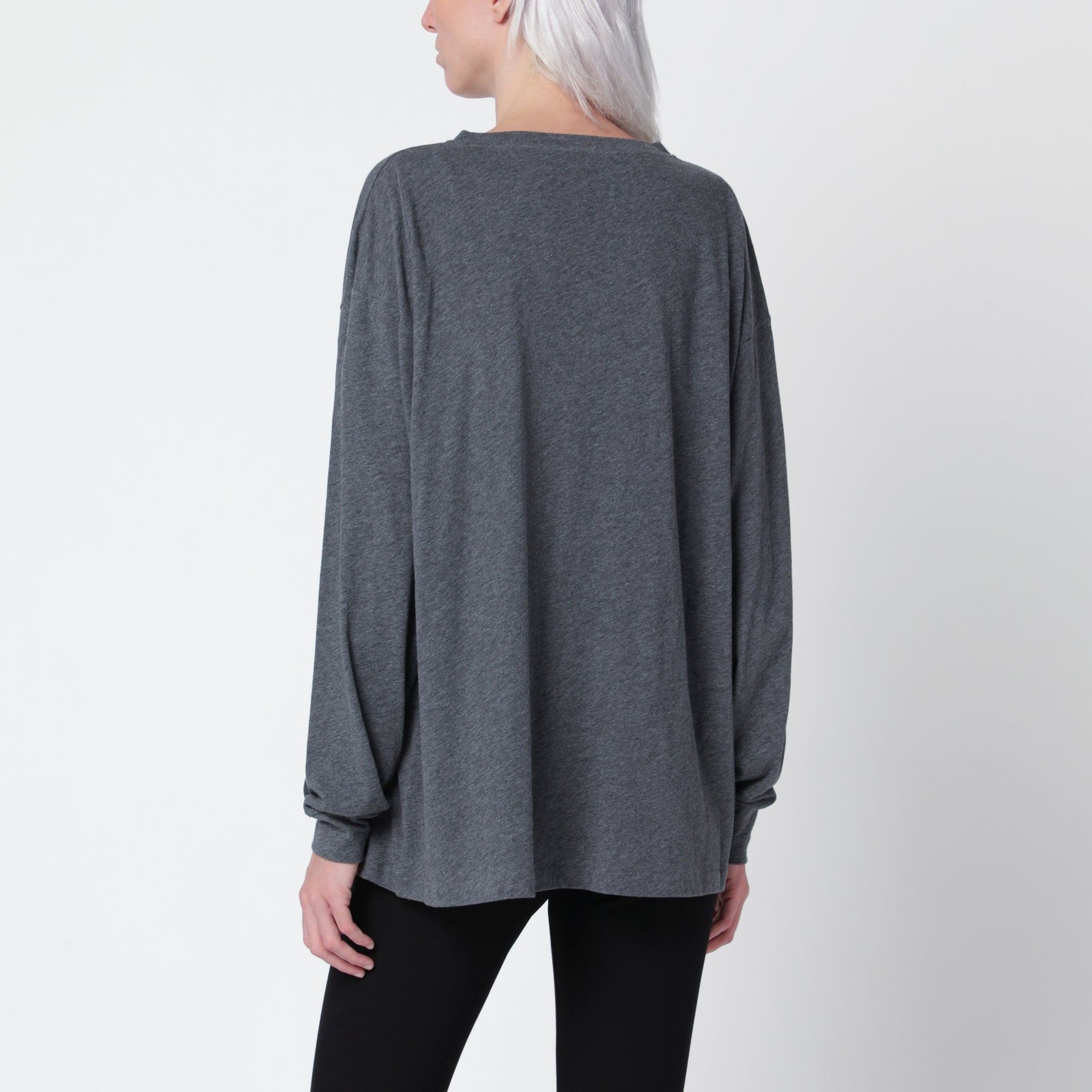 Langarm-T-Shirt Birket in Anthrazit aus Baumwolle