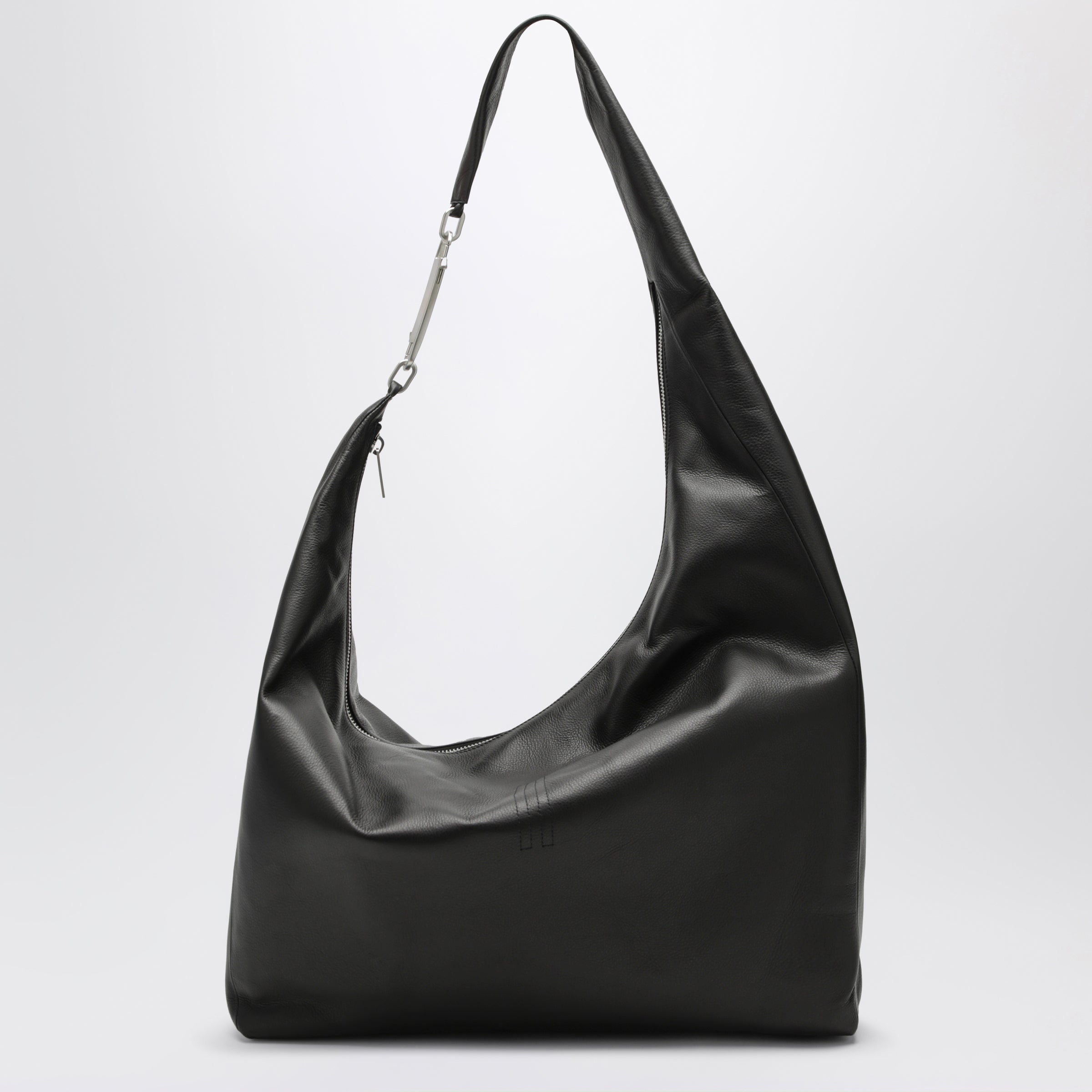 Rick Owens Gemini bag in black grained calf leather | TheDoubleF