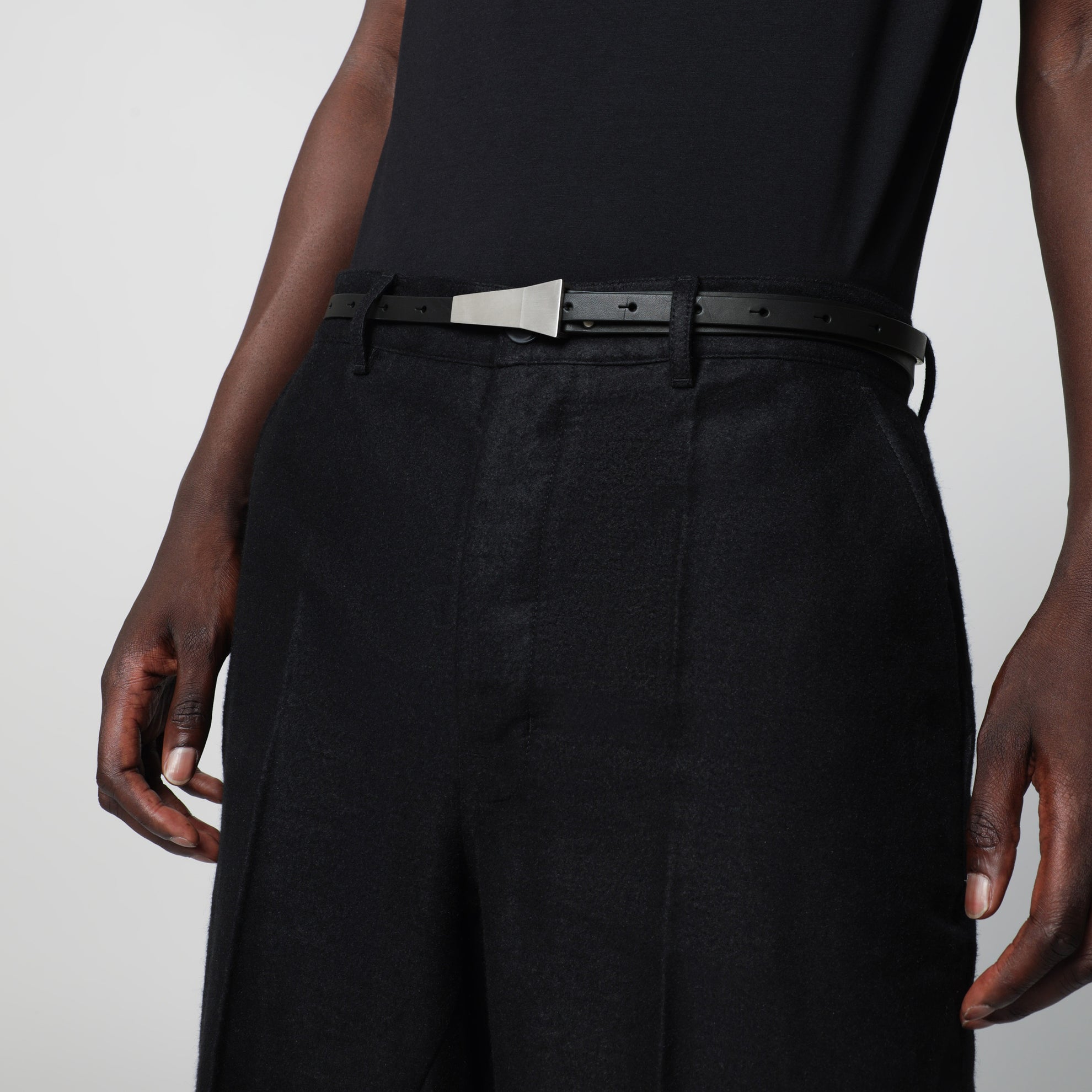 Cintura Trunk Belt nera in pelle