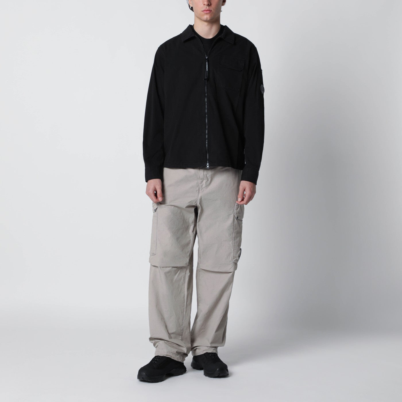 Giacca camicia nera in cotone