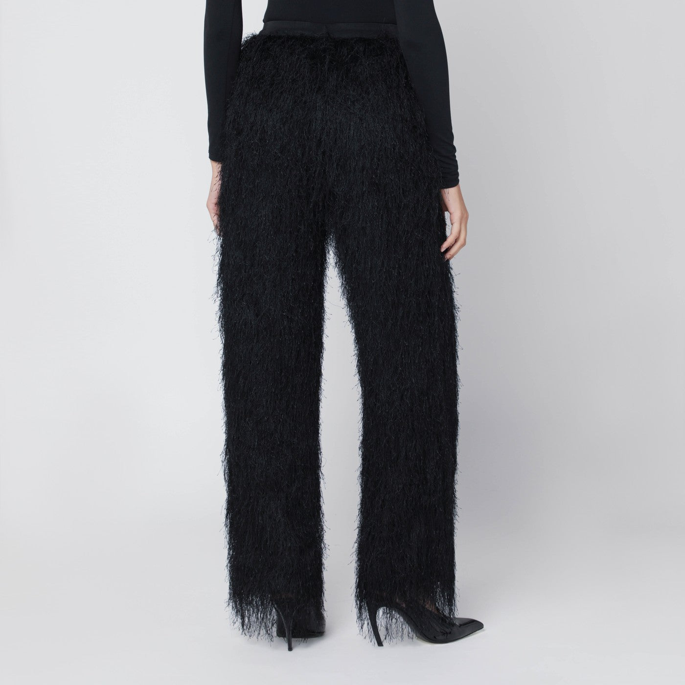 Pantalon noir Reed à franges