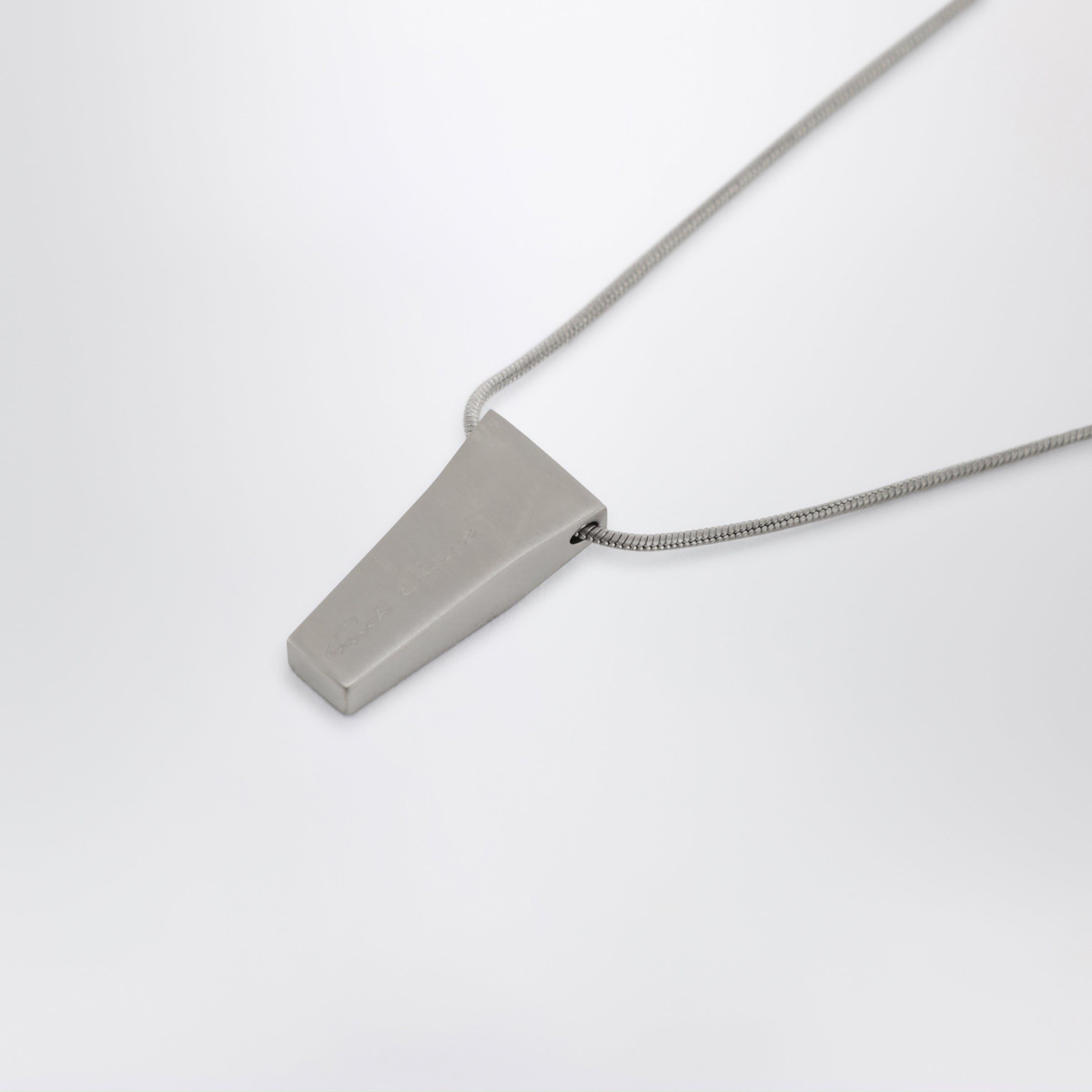 Rick Owens Palladium Brass Trunk Pendant Necklace | TheDoubleF