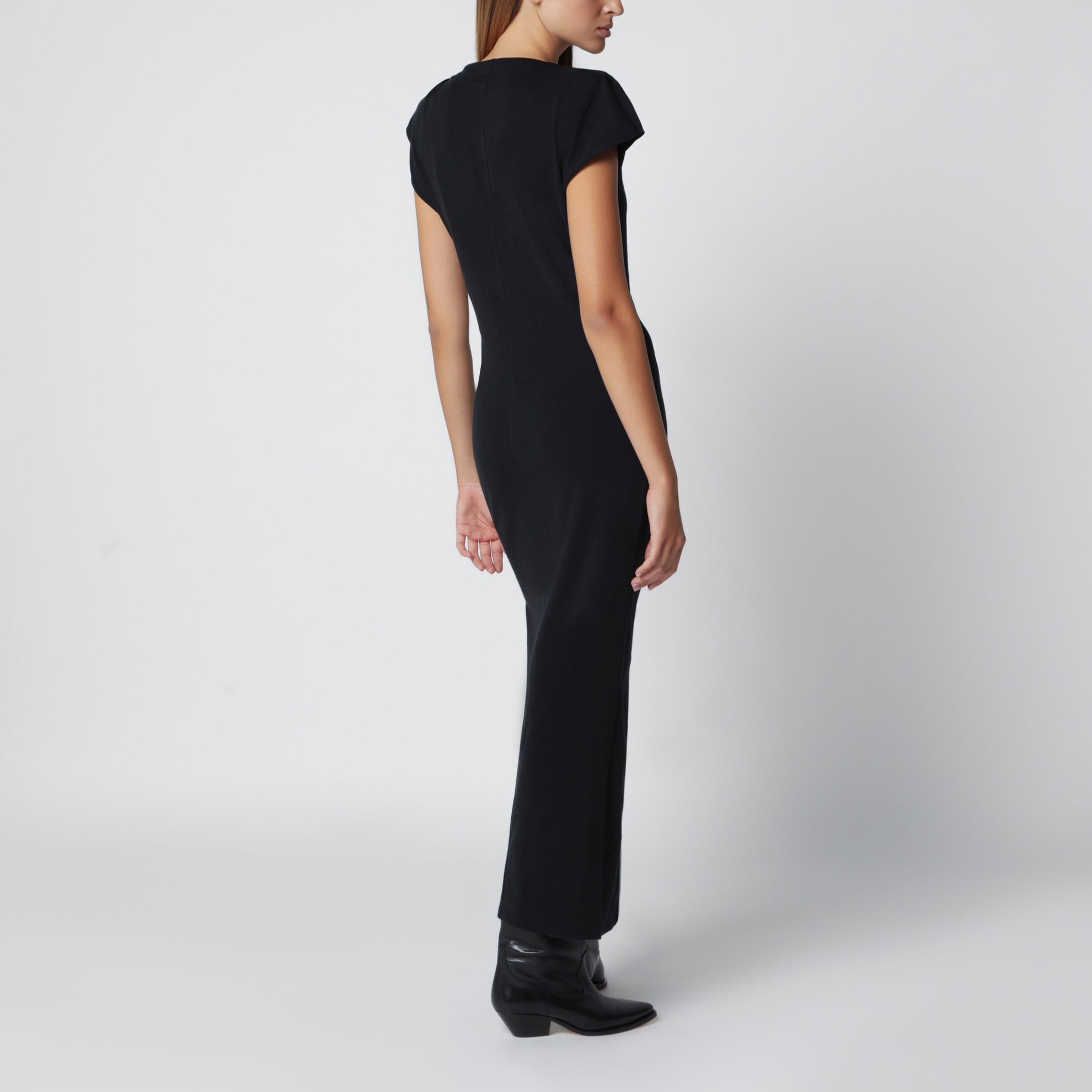 Robe Nadela noire en jersey drapé