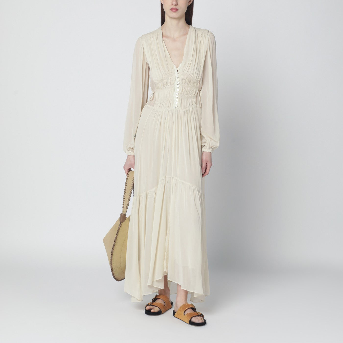 Briane long ecru dress