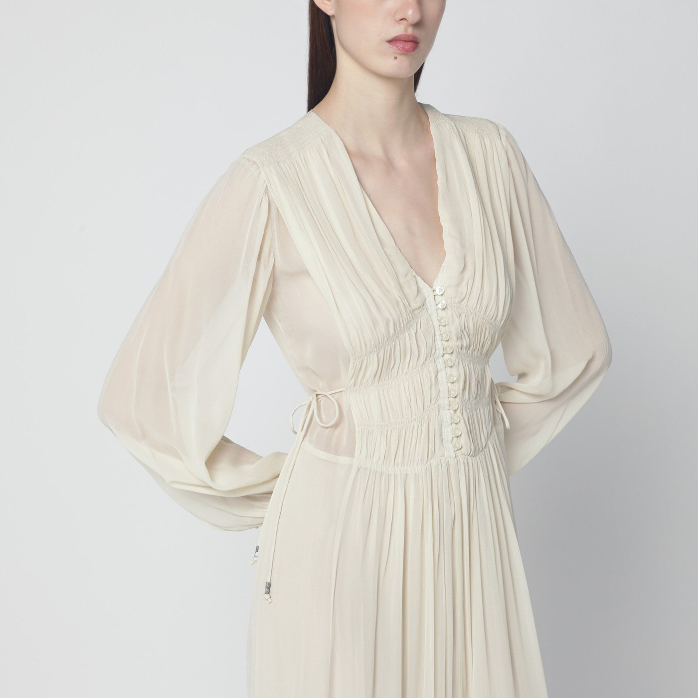 Briane long ecru dress