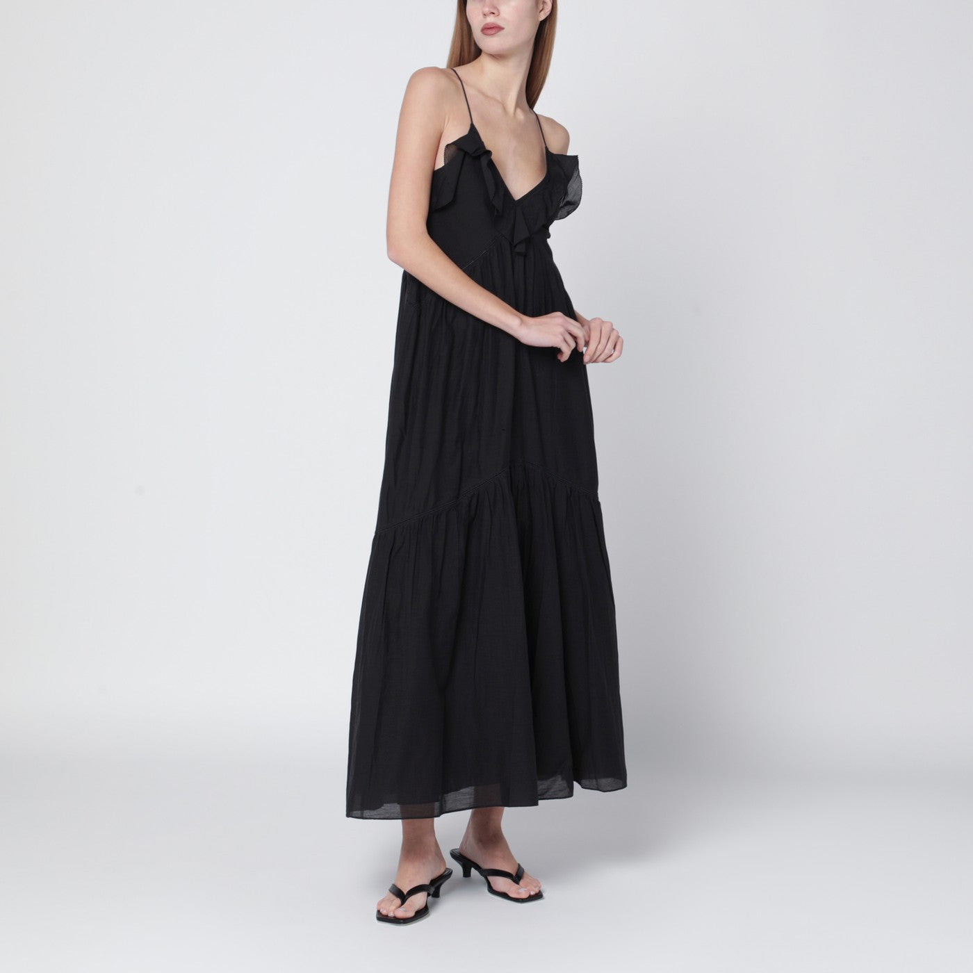 Black Vasma cotton-voile dress