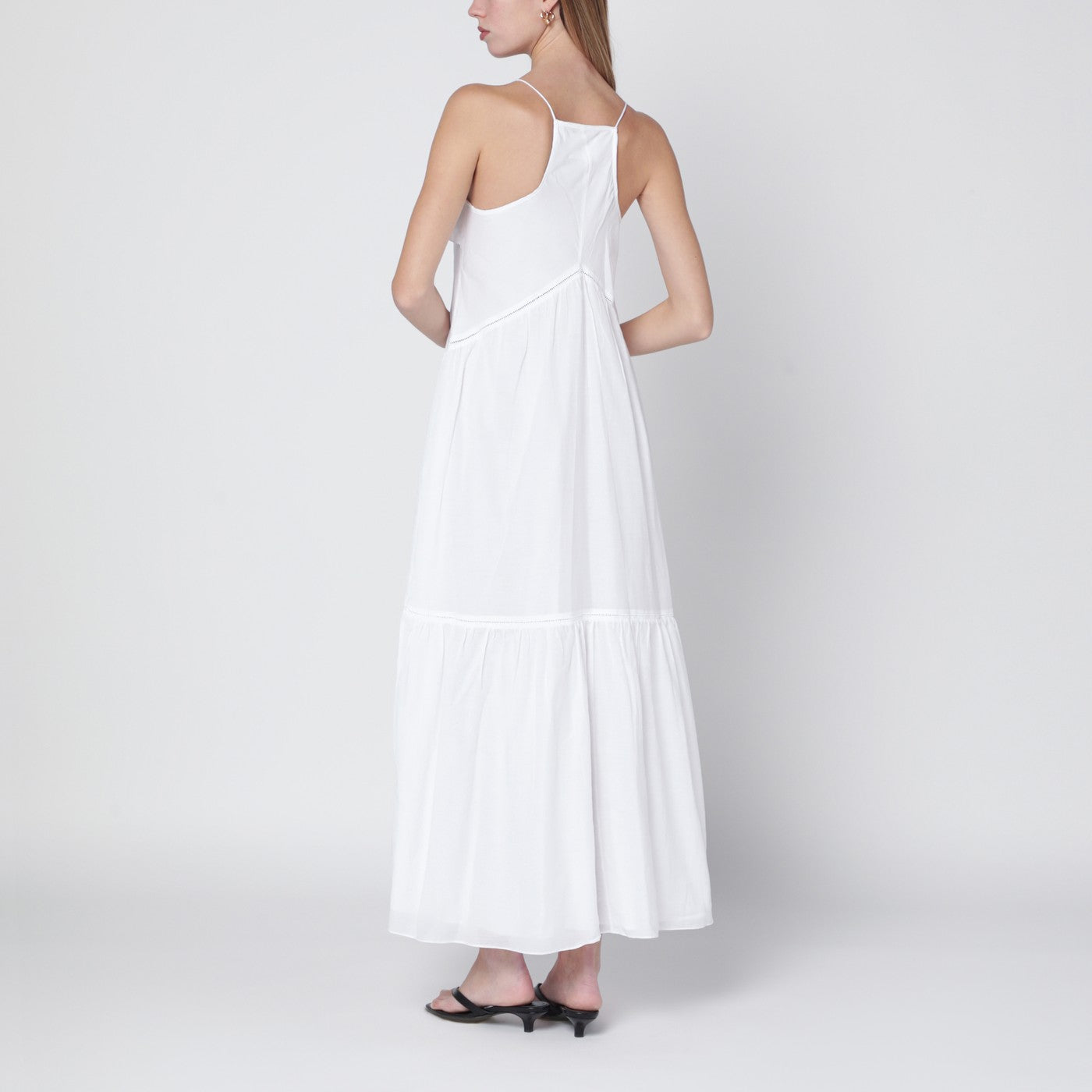 Weißes Vasma-Kleid aus Baumwoll-Voile